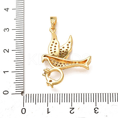 Brass Micro Pave Clear Cubic Zirconia Pendants CU-CBA97F2-08G-1