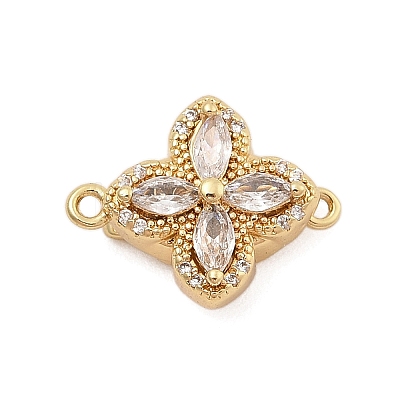 Brass Micro Pave Clear Cubic Zirconia Box Clasps KK-C075-22G-1