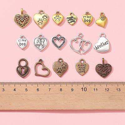 90G 3 Colors Ideas for Valentine Day Gifts Tibetan Style Alloy Pendants TIBEP-FS0001-08-1