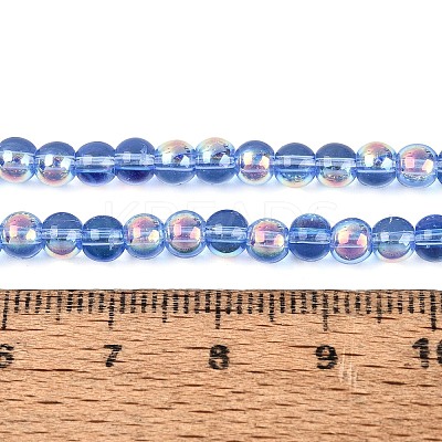 Electroplate Transparent Glass Beads Strands EGLA-Q132-4MM-A17-1