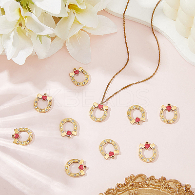 10Pcs 304 Stainless Steel Enamel Pendants STAS-BBC0008-60-1
