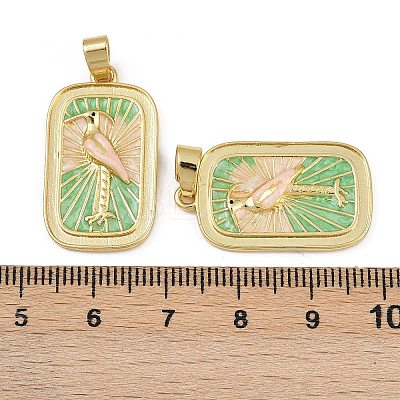 Brass Enamel Pendants KK-L190-011G-1
