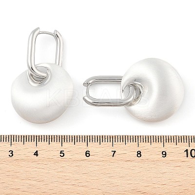 Flat Round Brass Hoop Earrings for Women EJEW-U055-02S-1