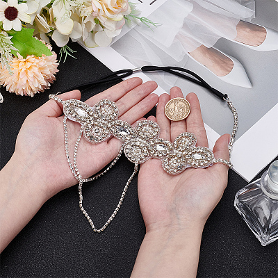 Glass Rhinestone HeadBands for Women OHAR-WH0021-74P-1