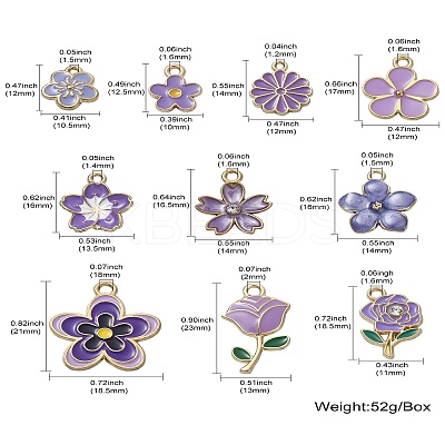 40Pcs 10 Style Alloy Enamel Pendants ENAM-CJ0005-70-1