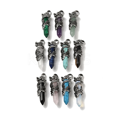 Natural & Synthetic Mixed Stone Pointed Big Pendants G-D069-01AS-1