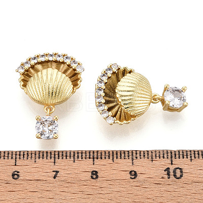 Brass Micro Pave Cubic Zirconia Pendants KK-N265-19G-1