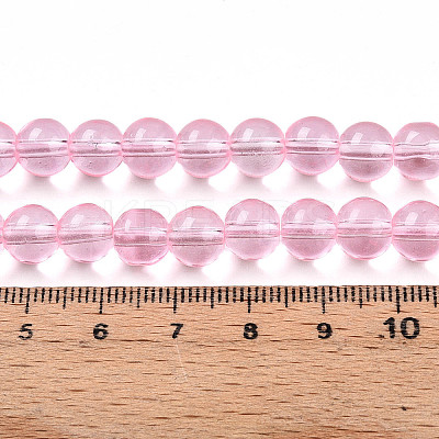 Baking Paint Transparent Glass Beads Strands DGLA-N006-8mm-01-1