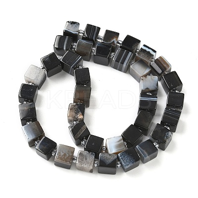 Natural Banded Agate(Dyed & Heated) Beads Strands G-D338-A09-01-1