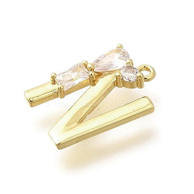 Brass Micro Pave Cubic Zirconia Pendants KK-M310-01G-14-1