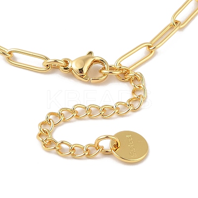 Rack Plating 304 Stainless Steel Paperclip Chain Necklaces NJEW-Q348-01G-1-1