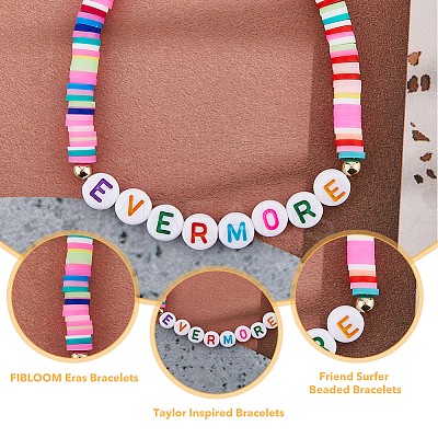 12Pcs 12 Style Handmade Polymer Clay Heishi Surfer Stretch Bracelets Set BJEW-AN0001-46-1