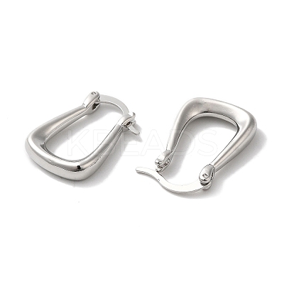 Rack Plating Brass Twist Trapezoid Hoop Earrings for Women EJEW-D071-01P-1