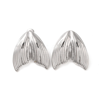 Non-Tarnish Mermaid Tail 304 Stainless Steel Stud Earrings for Women EJEW-L272-004P-1
