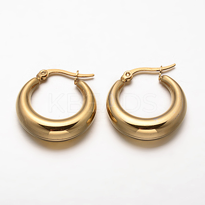 PVD Vacuum Plating Ring 304 Stainless Steel Hoop Earrings EJEW-O032-13-1