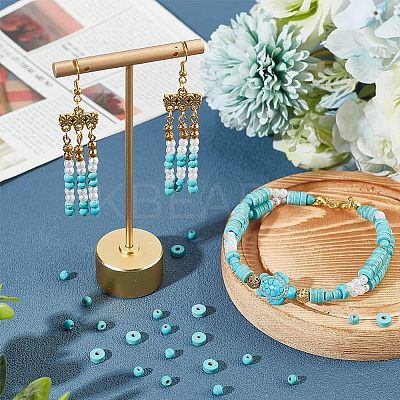 120Pcs 2 Styles Synthetic Turquoise Beads G-NB0003-94-1