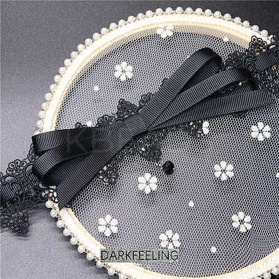 Polyester Flower Lace Bowknot Choker Necklaces for Women FS-WGE4196-01-1