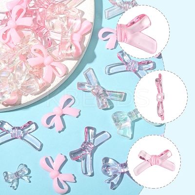 70Pcs 7 Styles Opaque & Transparent Acrylic Beads MACR-FS0002-14-1