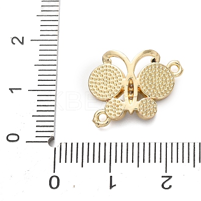 Brass Micro Pave Clear Cubic Zirconia Butterfly Connector Charms KK-C161-01G-11-1