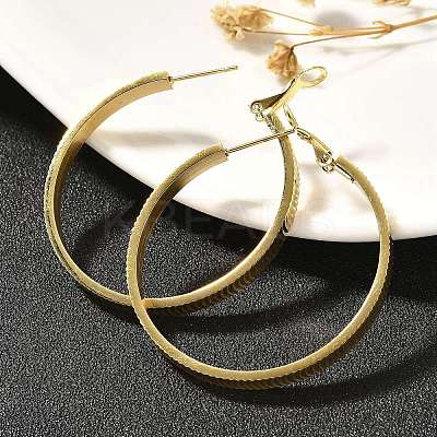 304 Stainless Steel Hoop Earrings for Women EJEW-C096-43G-02-1
