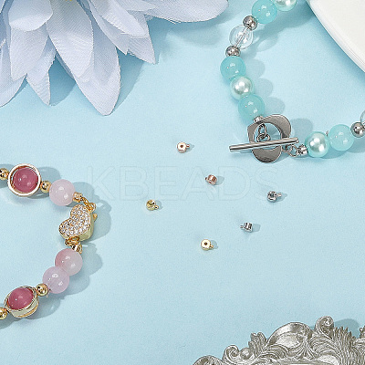 60Pcs 2 Colors Brass Crimp Beads FIND-BBC0004-71-1