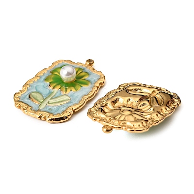 304 Stainless Steel Enamel Pendants STAS-Z145-11G-03-1
