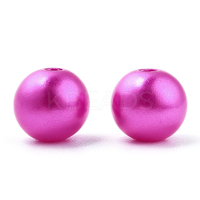 Spray Painted ABS Plastic Imitation Pearl Beads OACR-T015-05B-14-1