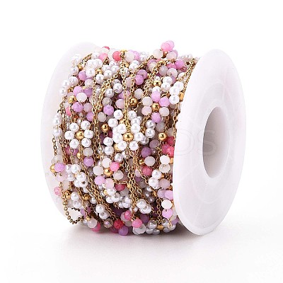 304 Stainless Steel Flower Cable Chains CHS-N005-02A-G-1
