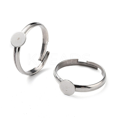 Non-Tarnish 304 Stainless Steel Adjustable Pad Ring Settings STAS-M333-03A-P-1
