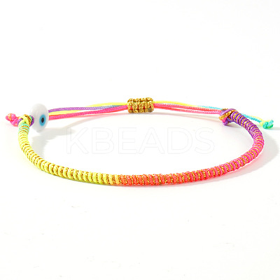 Handmade Porcelain Evil Eye Bead Braided Bracelets SI3080-8-1
