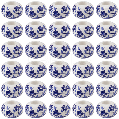 60Pcs Handmade Porcelain European Beads PORC-SC0001-25B-1