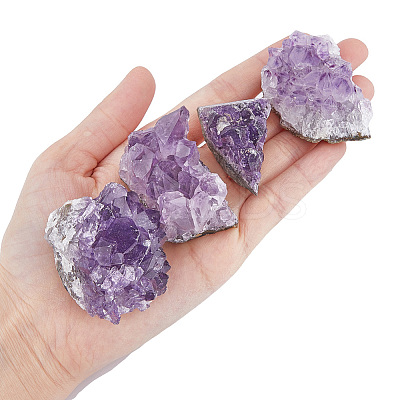 4Pcs 4 Style Natural Amethyst Clusters Ornaments G-FH0002-04-1