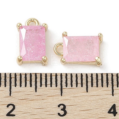 Brass Micro Pave Cubic Zirconia Charms KK-G491-31G-05-1
