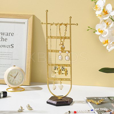 24-Hole Iron Jewelry Display Stands ODIS-F001-06G-1