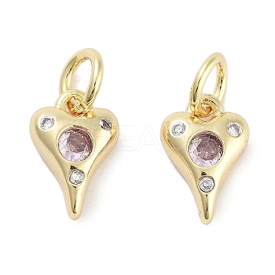 Brass Micro Pave Cubic Zirconia Charms KK-C051-06G-03-1