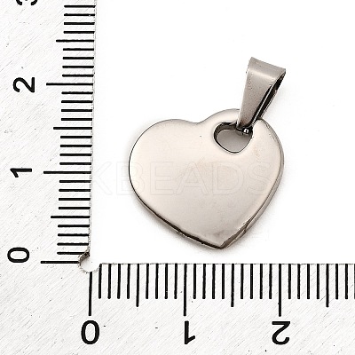 Heart 304 Stainless Steel Pendants STAS-M121-13P-1