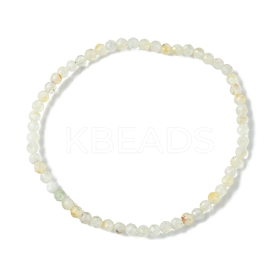 3mm Natural Yellow Quartz Faceted Round Beaded Stretch Bracelets for Women BJEW-JB10842-04-1