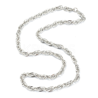 Non-Tarnish 304 Stainless Steel Rope Chain Necklaces NJEW-I245-07E-P-1