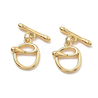 Brass Toggle Clasps KK-B129-18G-1