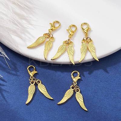 Alloy Wings Pendant Decoration HJEW-JM01309-01-1