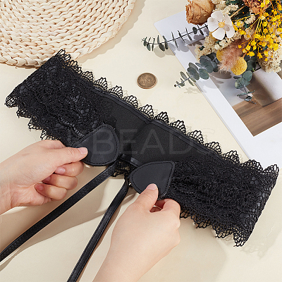 1Pc Imitation Leather Lace Flower Wrap Around Waist Belts for Women AJEW-CL0002-88B-1