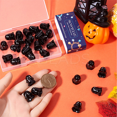 30Pcs Opaque Acrylic Beads MACR-SC0001-60B-1