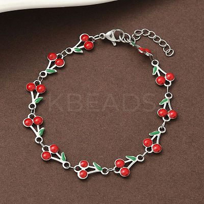 304 Stainless Steel Enamel Link Bracelets for Women BJEW-K226-16P-1