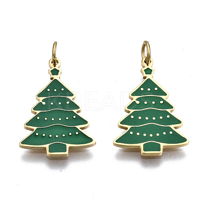 316 Surgical Stainless Steel Enamel Pendants STAS-S116-353G-1