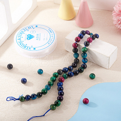 DIY Natural Tiger Eye Beaded Bracelet/Necklaces Making Kit DIY-TA0012-65-1