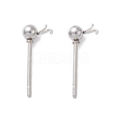 Non-Tarnish 304 Stainless Steel Ball Post Stud Earring Findings LS-STAS-Z035-03P-1