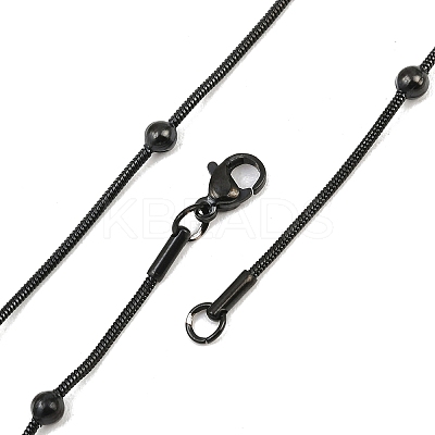 Ion Plating(IP) 304 Stainless Steel Round Snake Chain Necklaces STAS-G244-88B-B-1