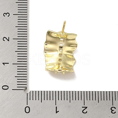 Brass Micro Pave Cubic Zirconia Studs Earring Findings LS-KK-K371-25G-1