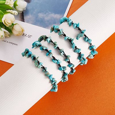 5Pcs 5 Styles Adjustable Braided Nylon Cord Anklets AJEW-SZ0001-63-1