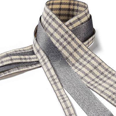 9 Yards 3 Styles Tartan Print Polyester Ribbon SRIB-C002-01C-1